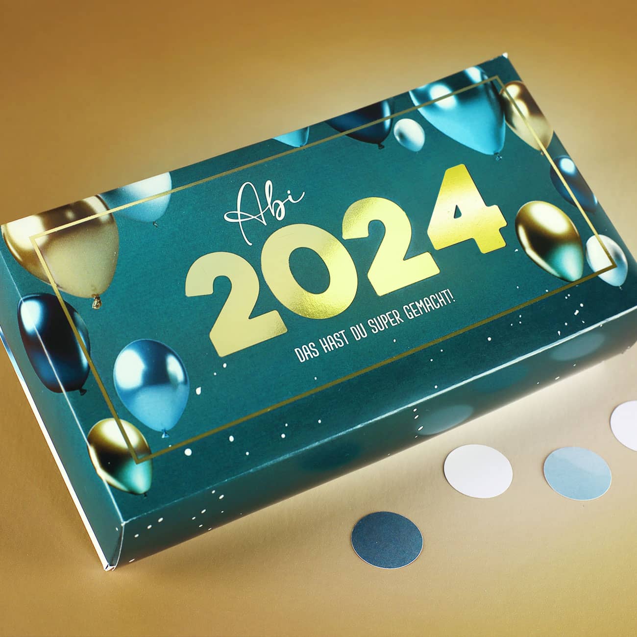 Geldgeschenk zum Abi 2024 - Box mit Goldprägung