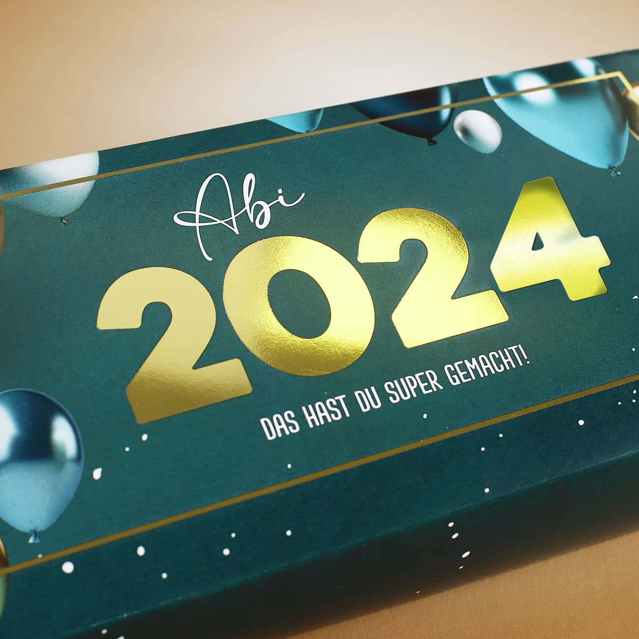 Geldgeschenk zum Abitur 2024 - Überraschungsbox mit Name & Wunschtext