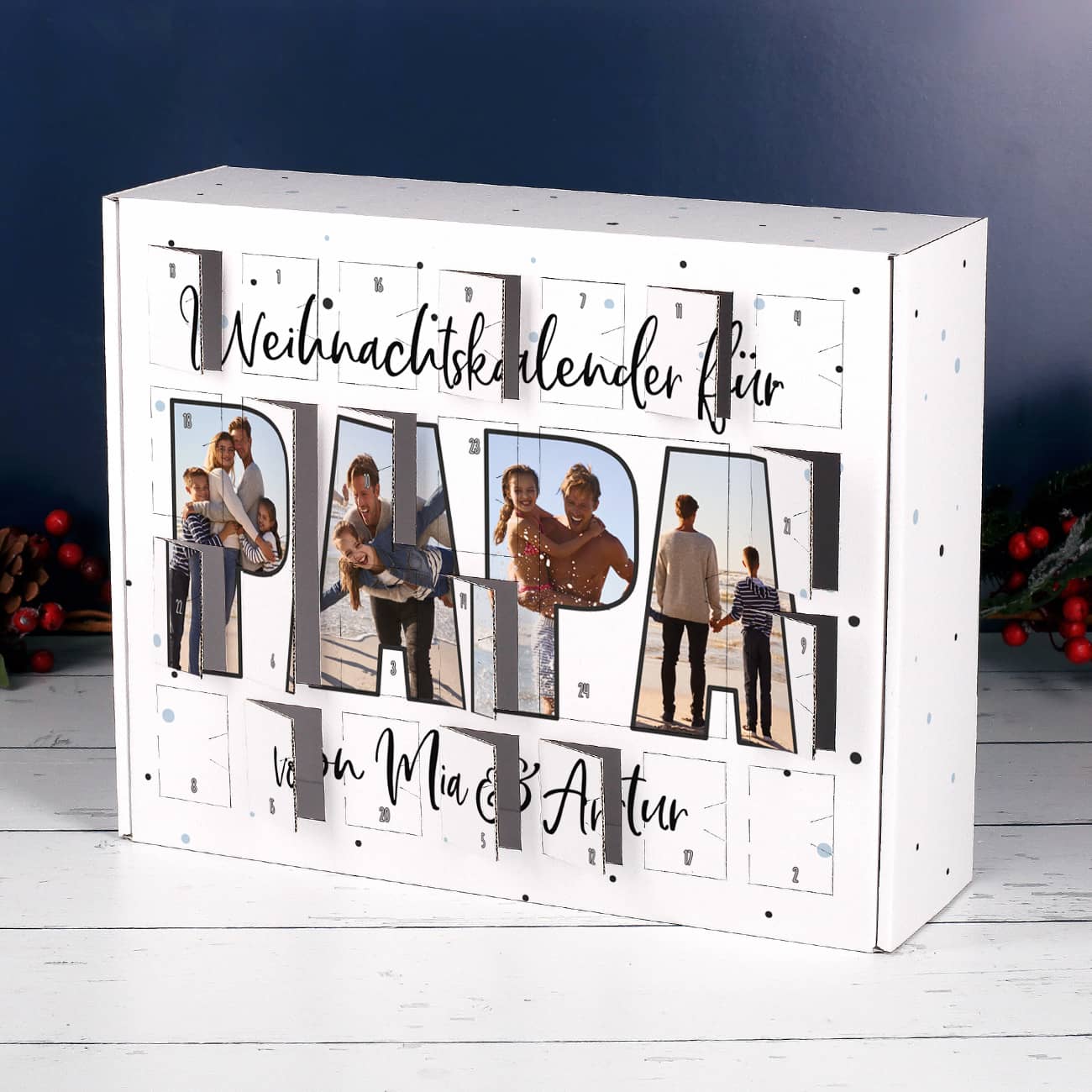 Mit 24 Türchen zum Selbstfüllen