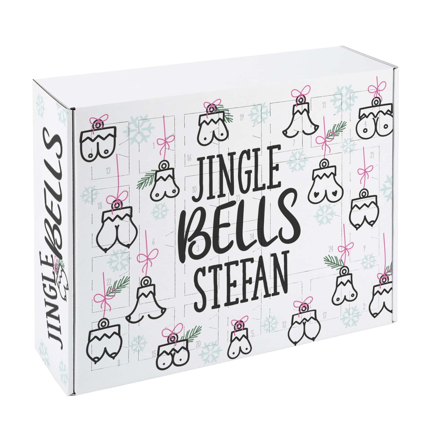 Personalisierter DIY Adventskalender mit lustigem Busen-Motiv