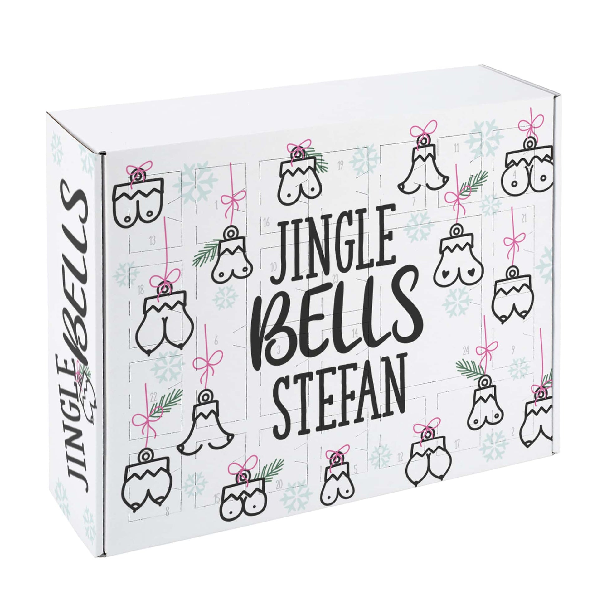 Personalisierter DIY Adventskalender mit lustigem Busen-Motiv