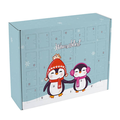 Pinguin Adventskalender zum selber Füllen mit Wunschtext