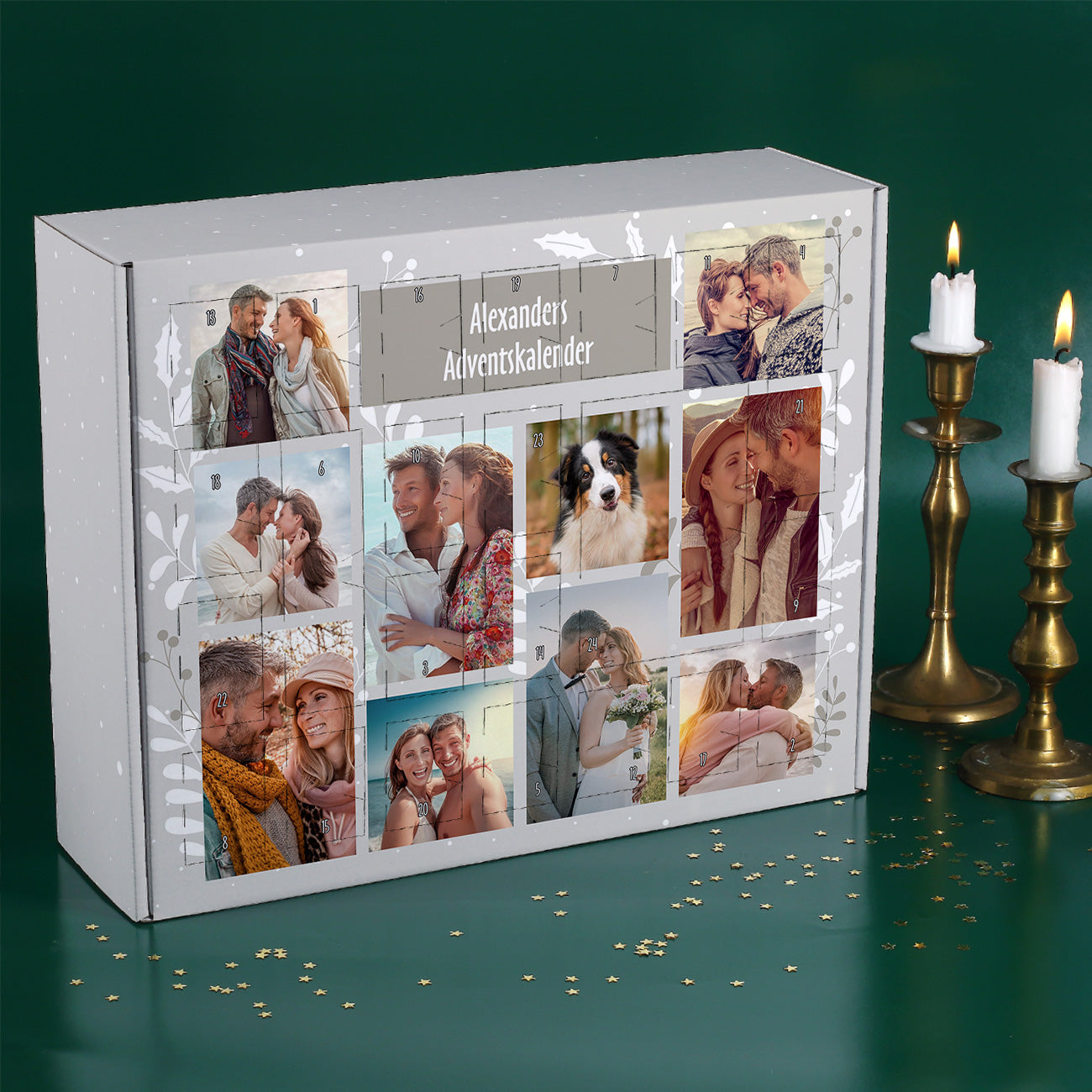 DIY Adventskalender - 10 Fotos, Text & Hintergrund nach Wahl