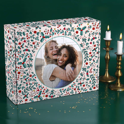 Adventskalender mit rundem Foto als Motiv