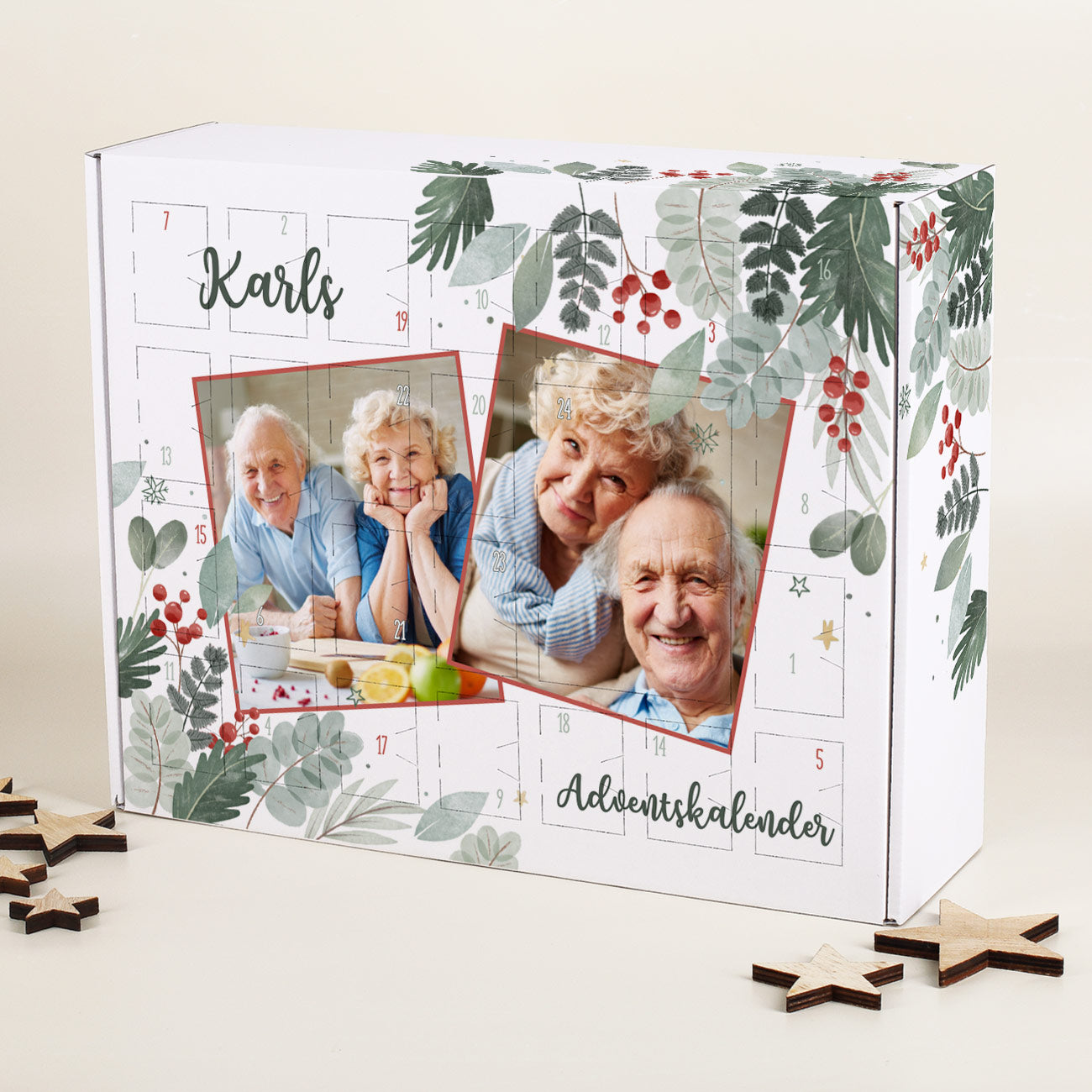 personalisierter Adventskalender mit zwei Fotos Ihrer Wahl