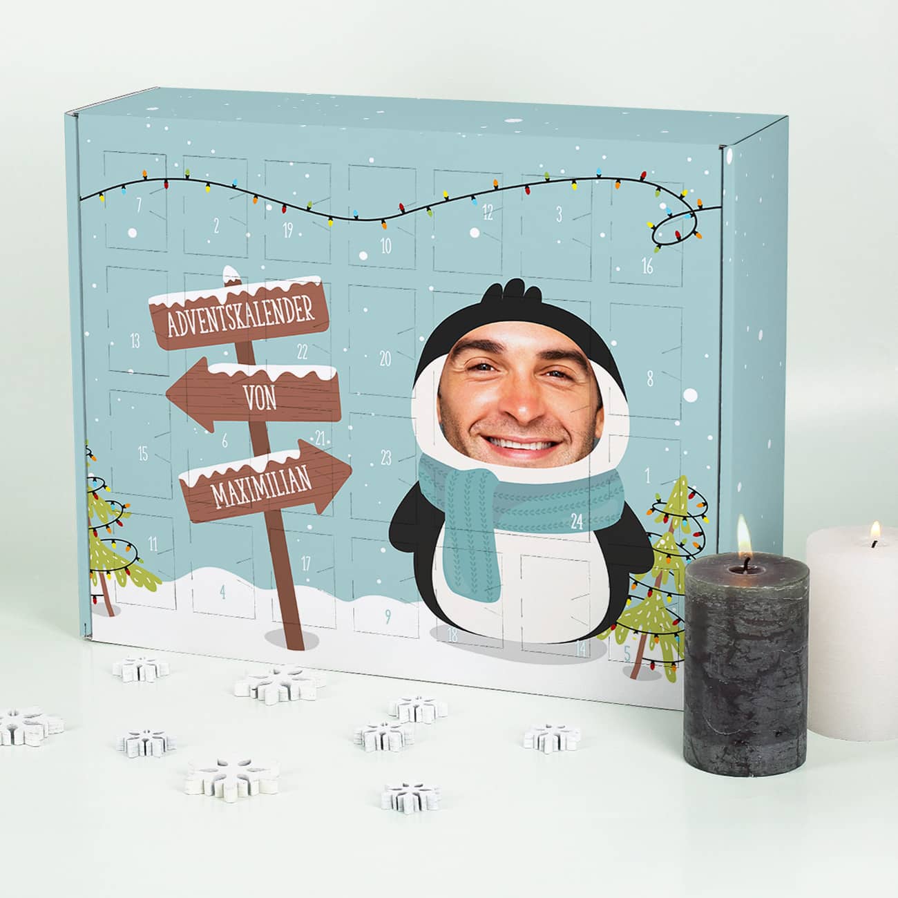 Adventskalender zum selber Befüllen mit personalisiertem Motiv