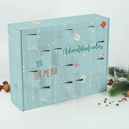 Adventskalender mit zwei Zeilen Wunschtext zum selbst befüllen