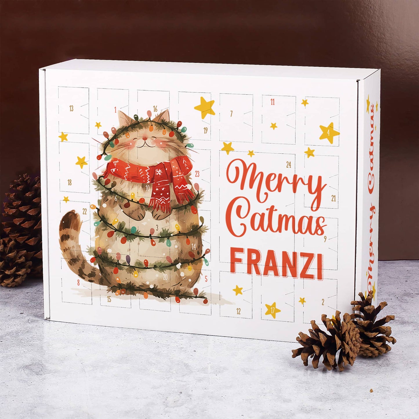 Adventskalender "Merry Catmas" mit Personalisierung zum selber Befüllen