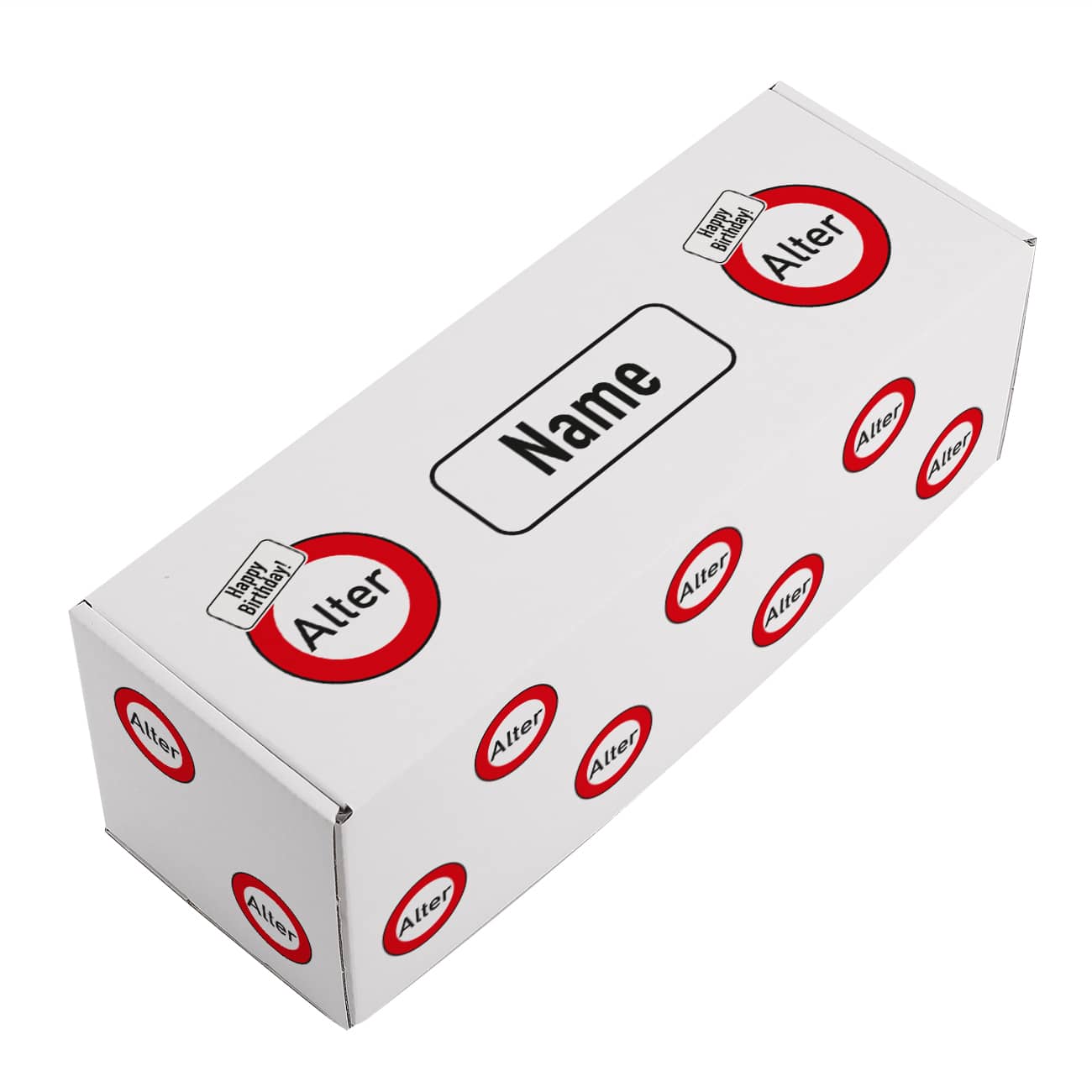 Mit Ihren Angaben bedruckt