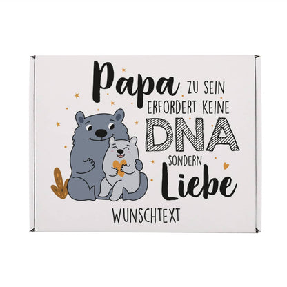 Bedruckte Geschenkbox zum Vatertag mit Wunschtext für Stiefpapas