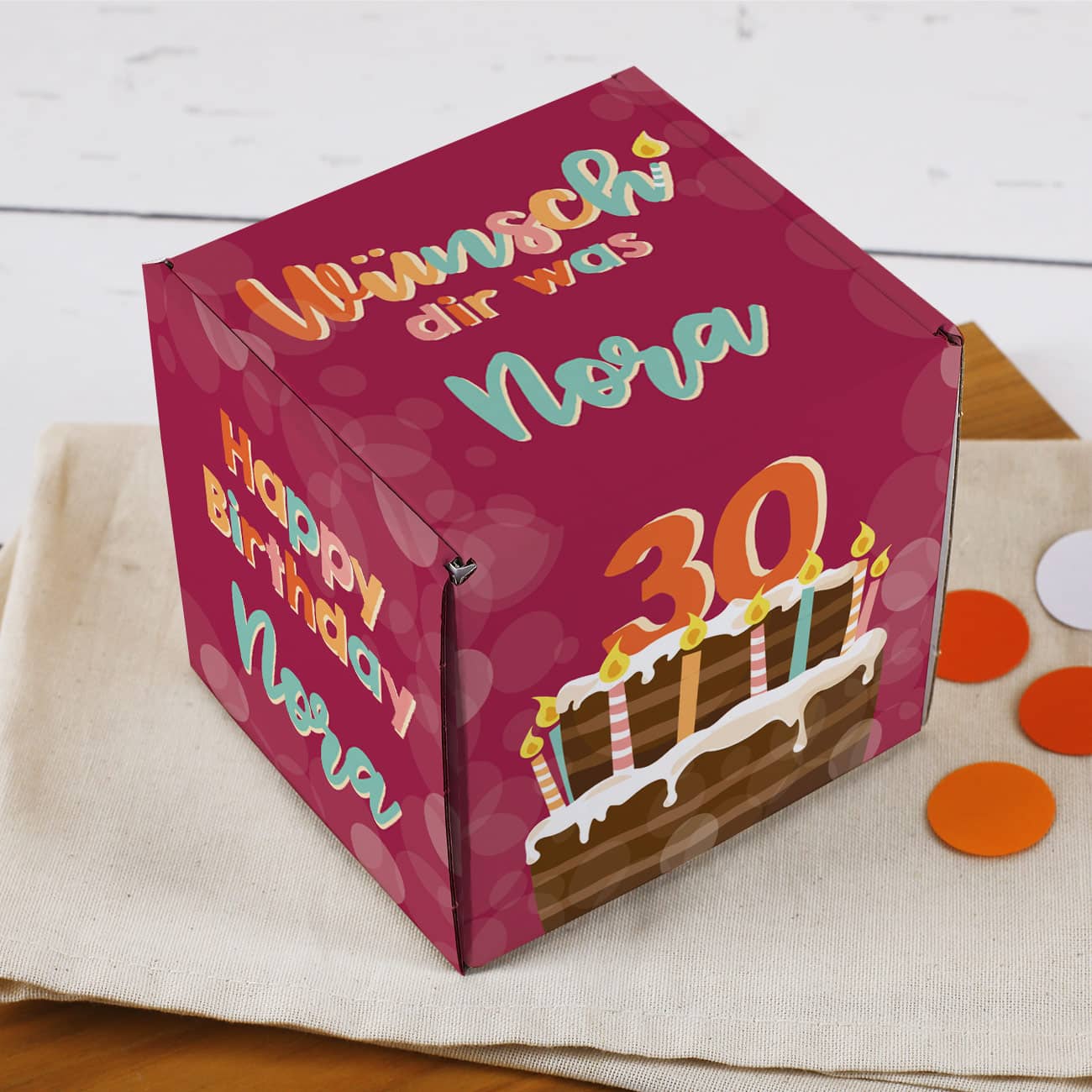 Tolle Box als Geschenkkarton zum Geburtstagsfest