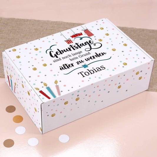 Geschenkverpackung - Geburtstage sind kein Grund älter zu werden