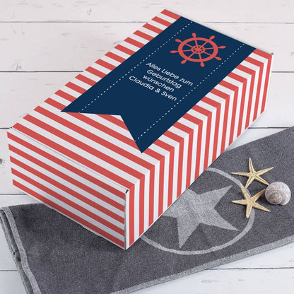 Maritime Geschenkbox mit Aufdruck