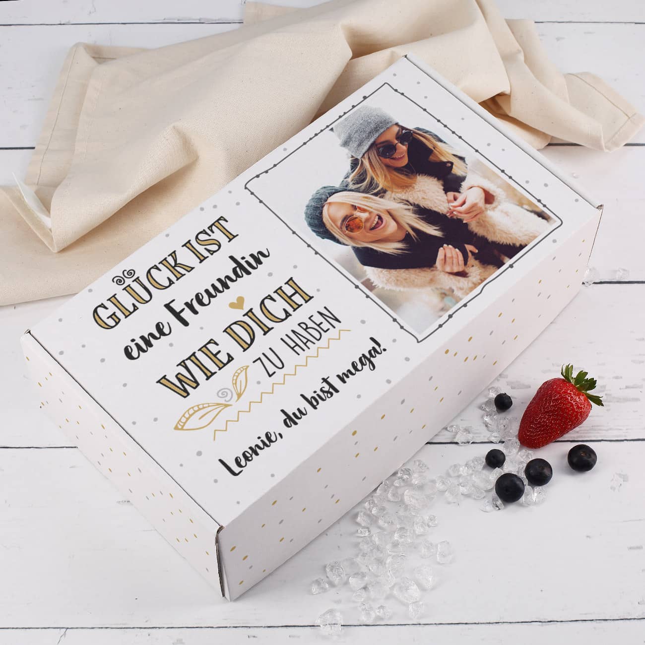 Glück ist... Geschenkbox mit Foto und Wunschtext