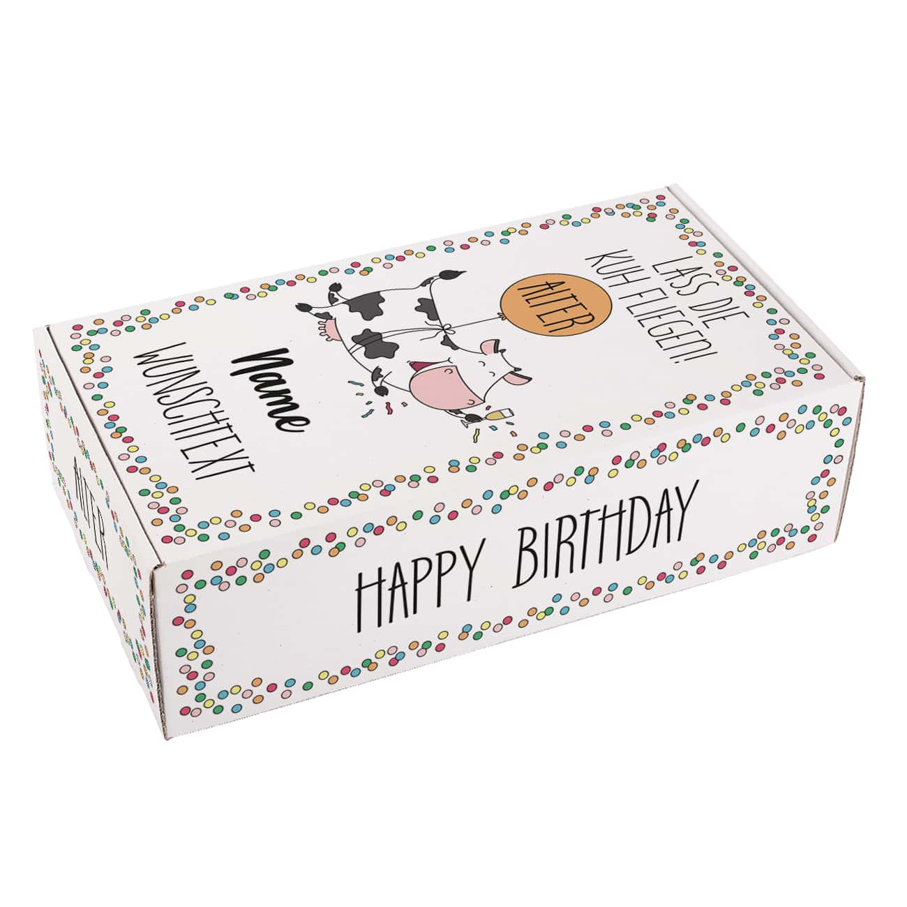 Lass die Kuh fliegen! - Geschenkverpackung zum Geburtstag