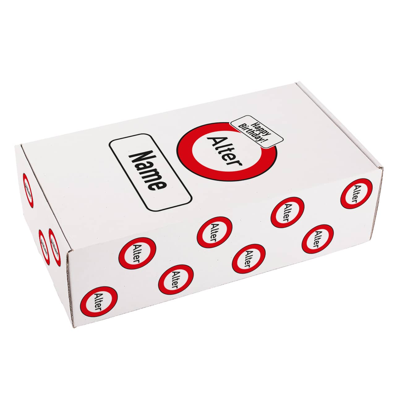 Mit Ihren Angaben bedruckt