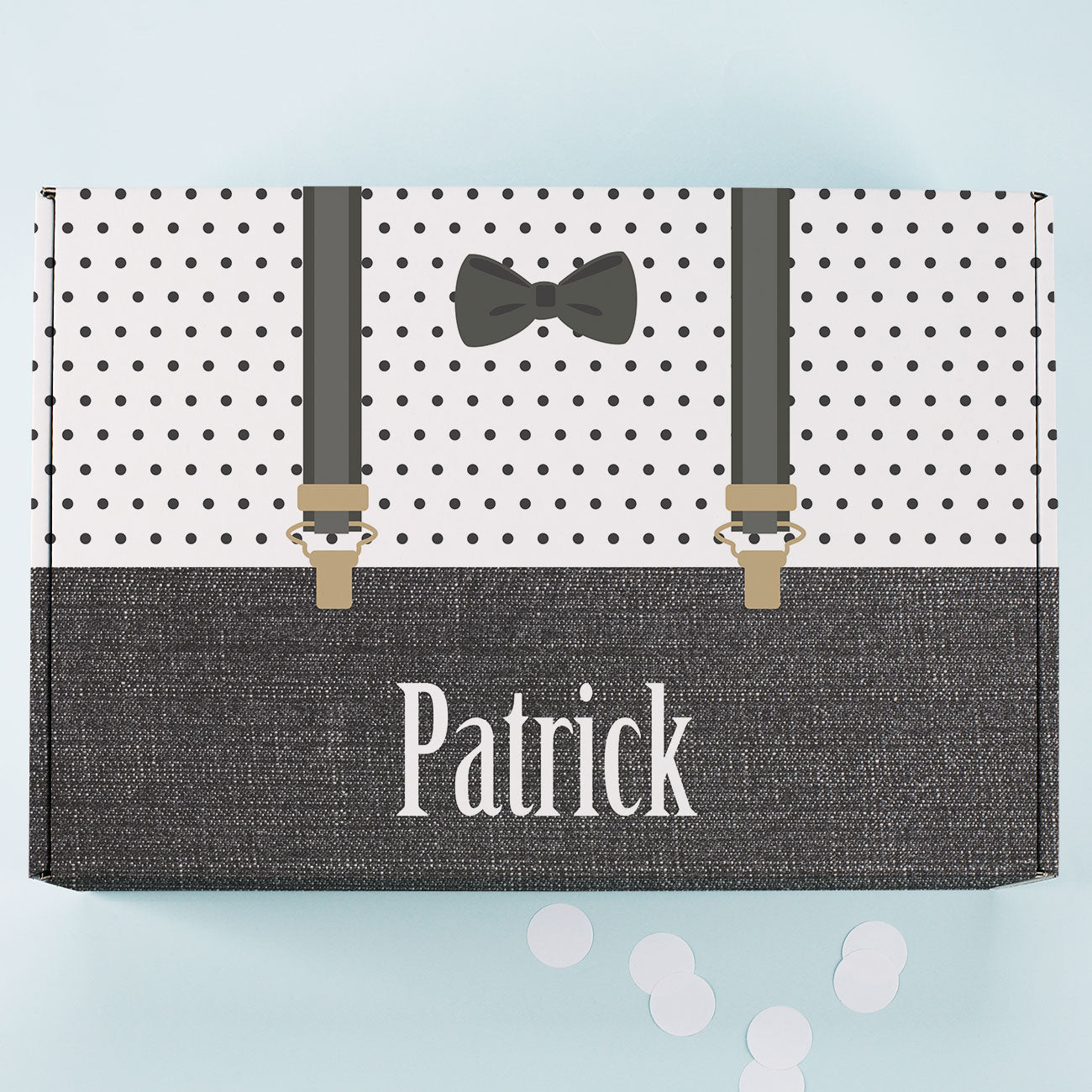 Großer Geschenkkarton für Männer mit Wunschname