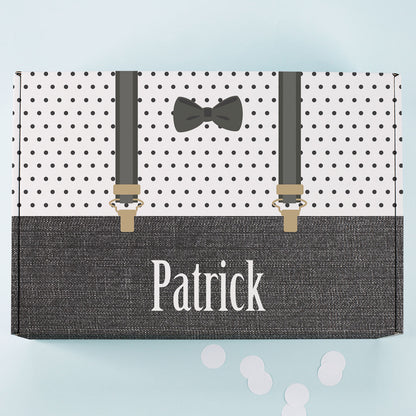 Großer Geschenkkarton für Männer mit Wunschname