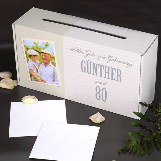 Personalisierbare Box für Glückwunschkarten