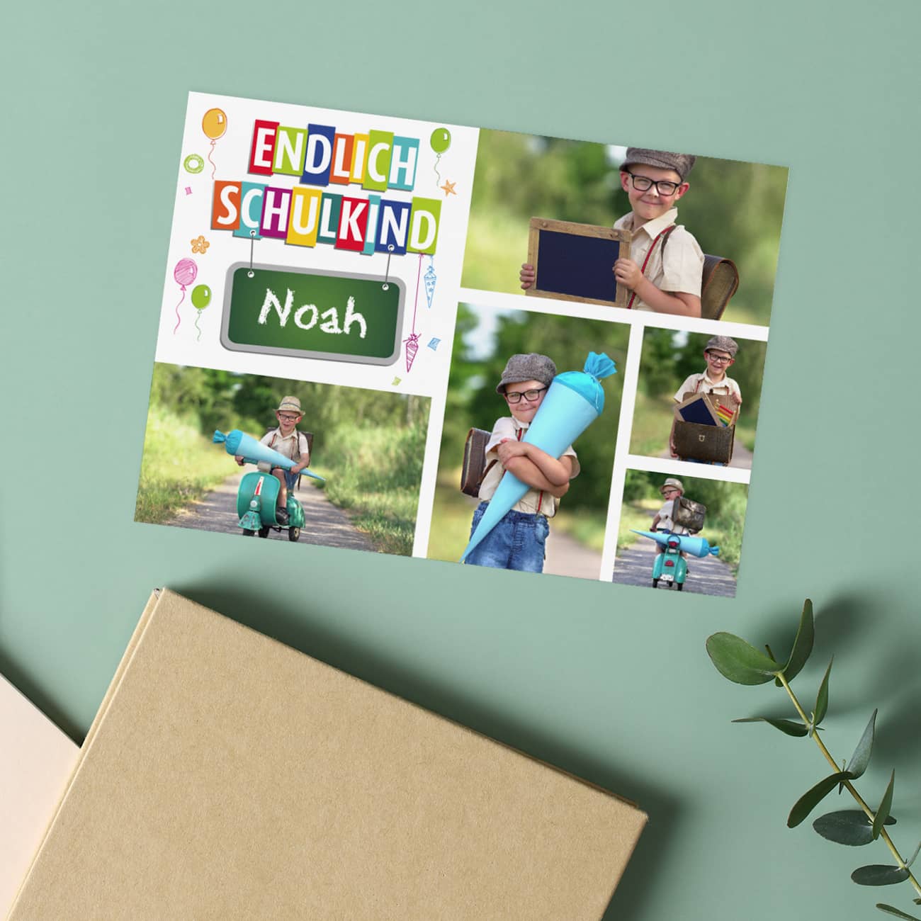 Dankeskarte zur Einschulung - Endlich Schulkind