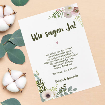 Rundum personalisierte Save the Date Karte
