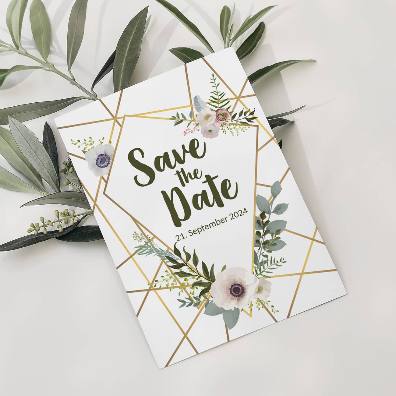 Mit Datum der Hochzeit personalisiert