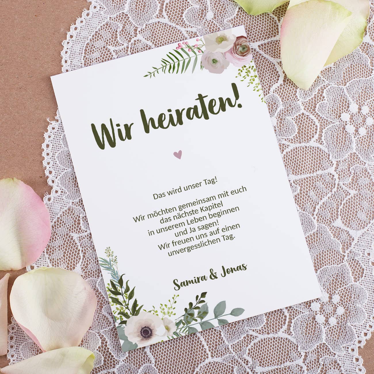 Text & Namen nach Wunsch personalisiert