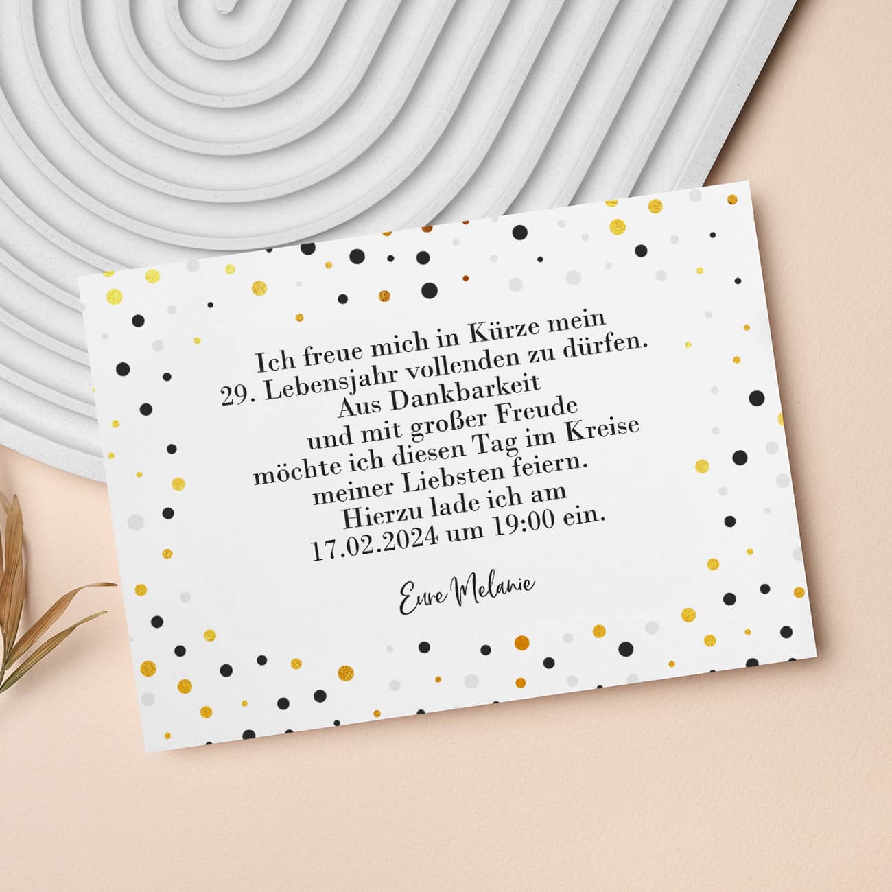 Mit personalisiertem Text Ihrer Wahl