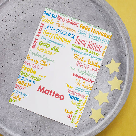 Bedruckte Grußkarte zum Weihnachtsfest