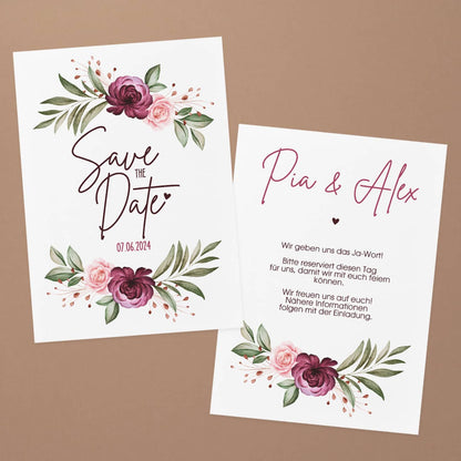 Save the Date Karte mit Datum, Text & Namen personalisiert