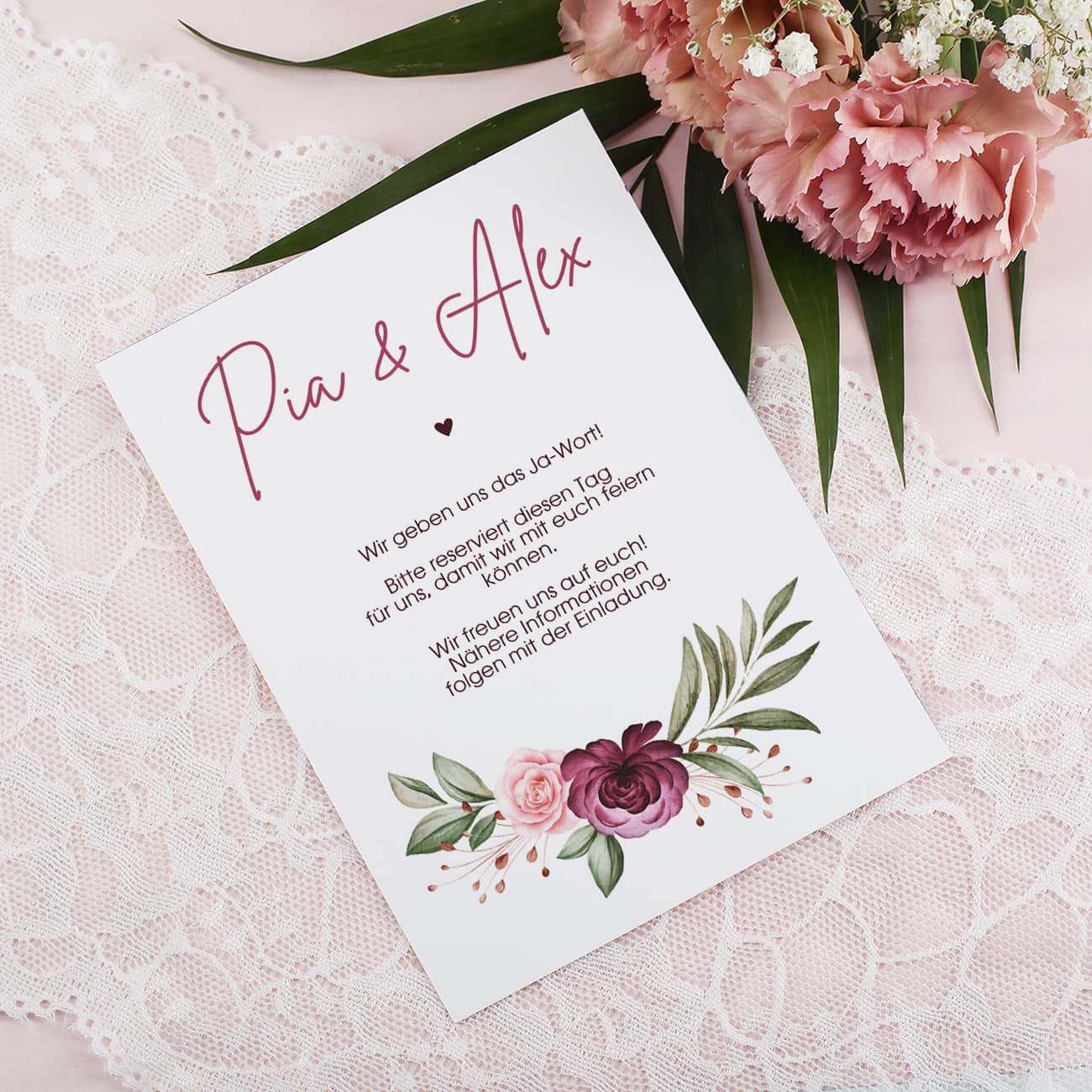 Mit Text nach Wunsch