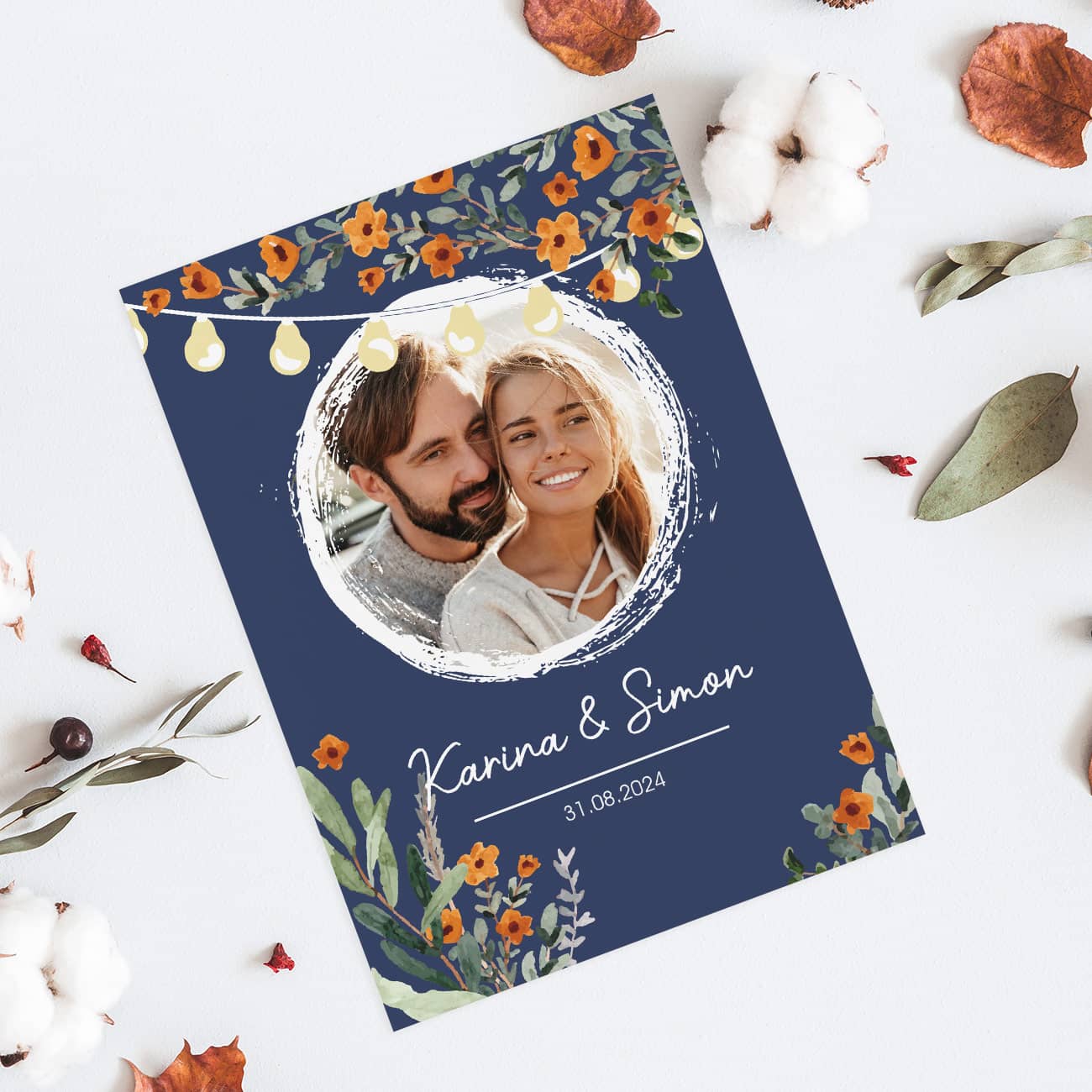 Wunderschöne Save the Date Karten rundum personalisiert