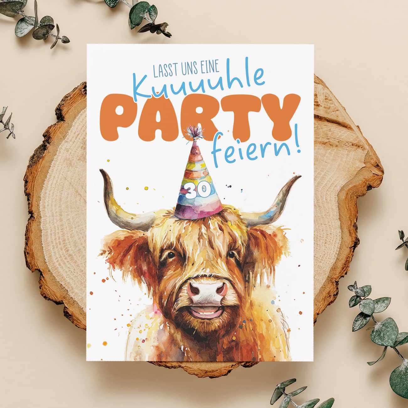 Mit Kuh & Alter nach Wunsch bedruckt