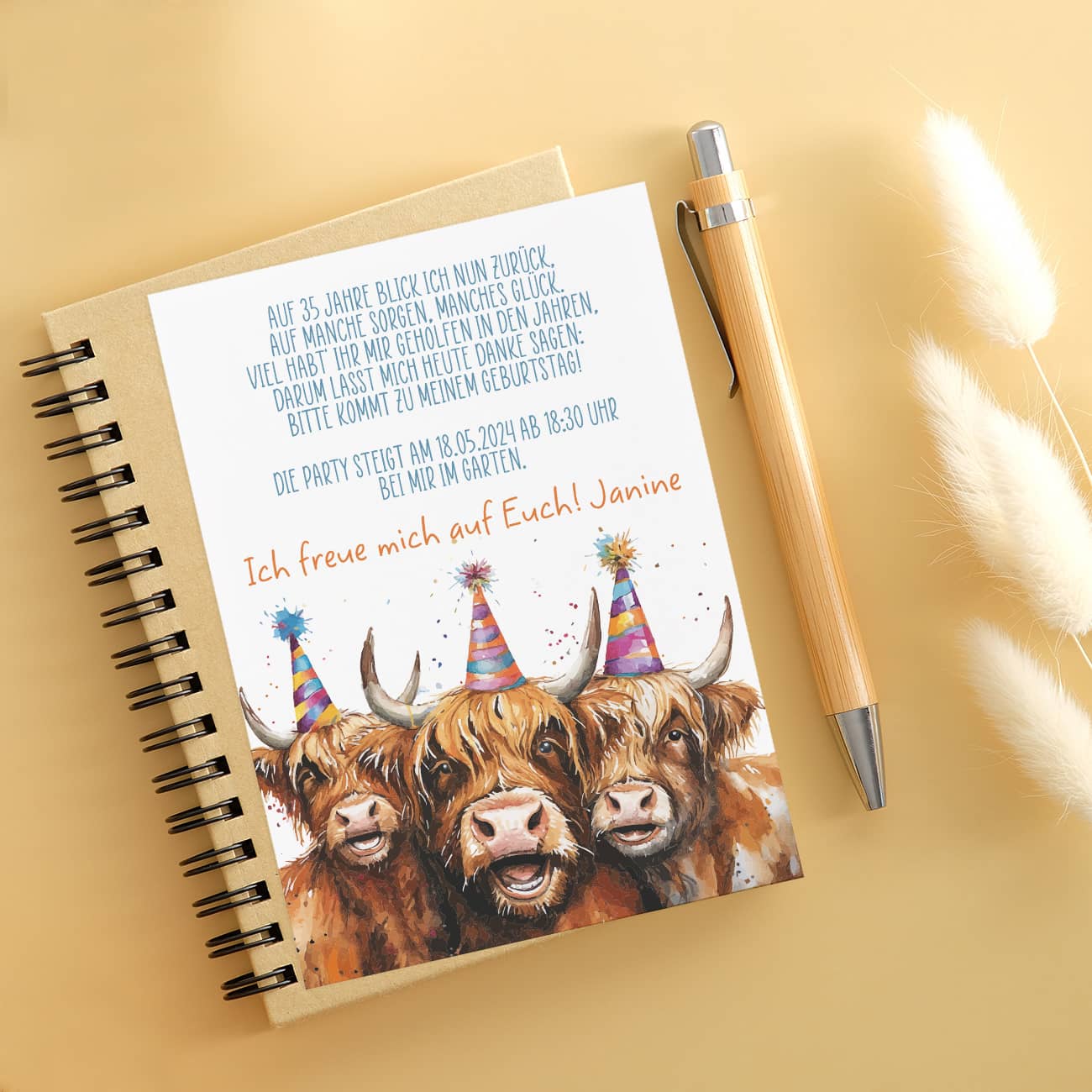 Mit Text nach Wunsch personalisiert