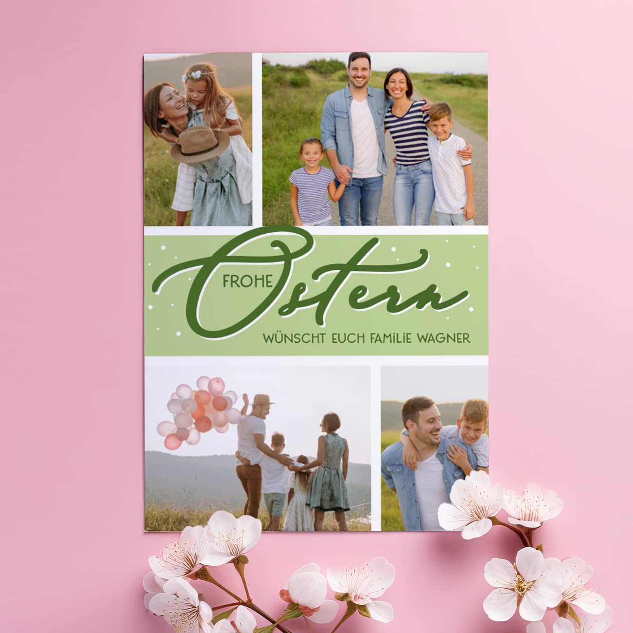 Karte Frohe Ostern - mit 4 Fotos & Text