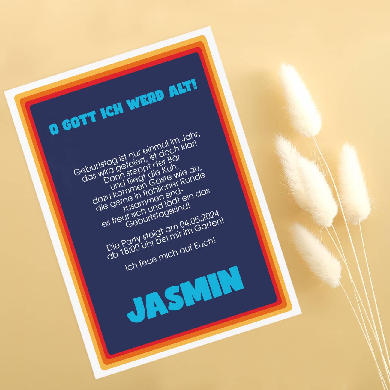 Rückseite mit Einladungstext