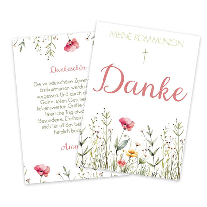Dankeskarte mit Wildblumenmotiv