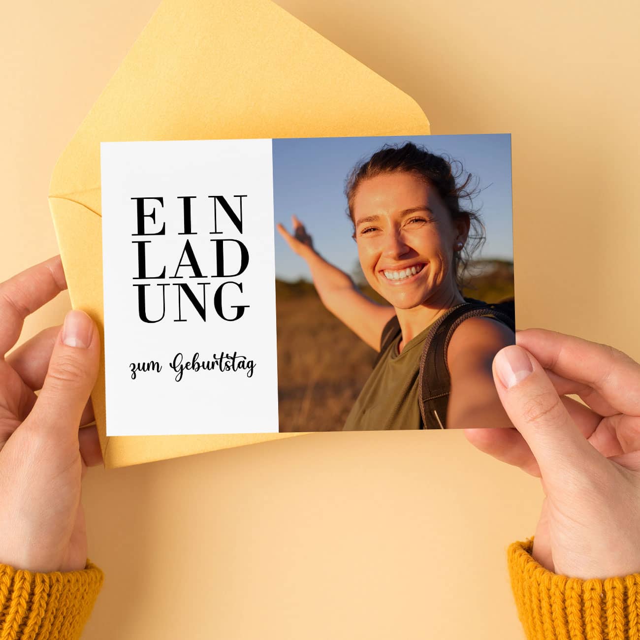 Praktische Postkarte für Einladungen