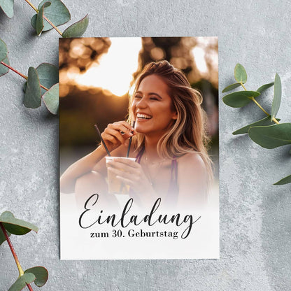 Einladungskarte mit Foto personalisiert
