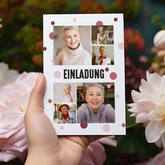 Einladungskarte zum Geburtstag gestaltet mit Fotos