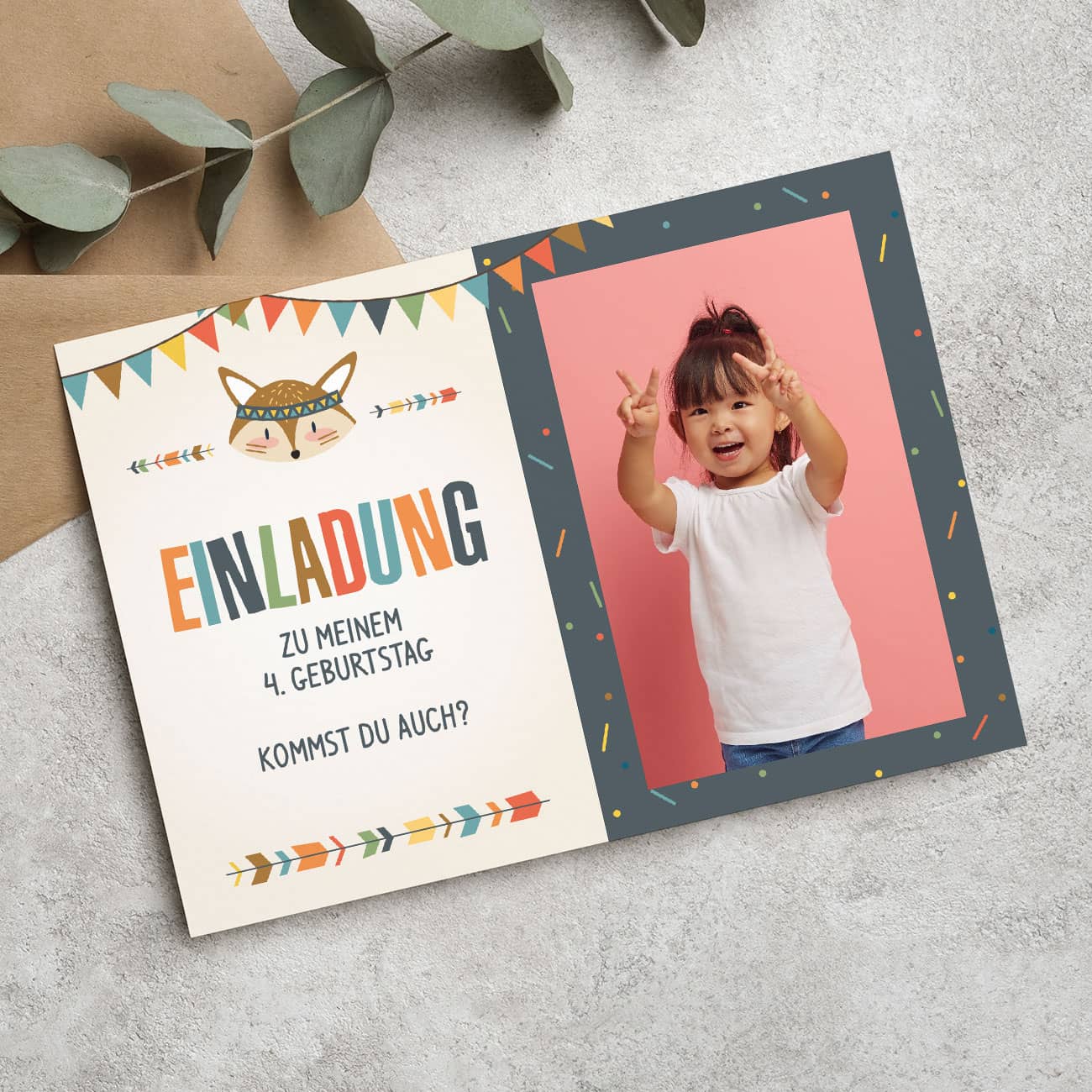 Personalisierte Einladung für den Geburtstag von Kindern