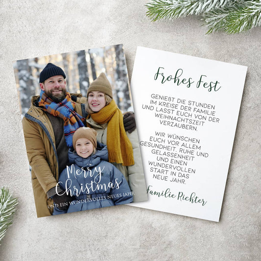 Foto - Weihnachtskarte mit Text