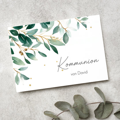 Karte zum Selbstgestalten mit Eukalyptus-Motiv für jeden Anlass