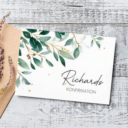 Karte zum Selbstgestalten mit Eukalyptus-Motiv für jeden Anlass