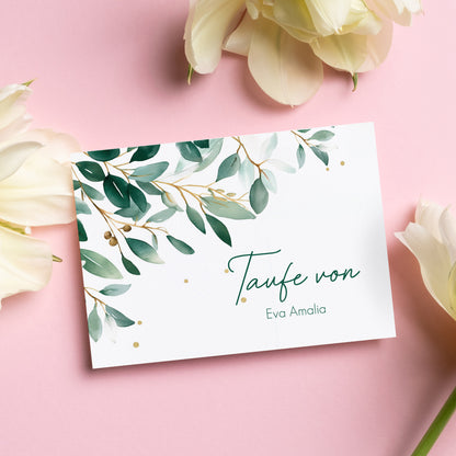 Karte zum Selbstgestalten mit Eukalyptus-Motiv für jeden Anlass