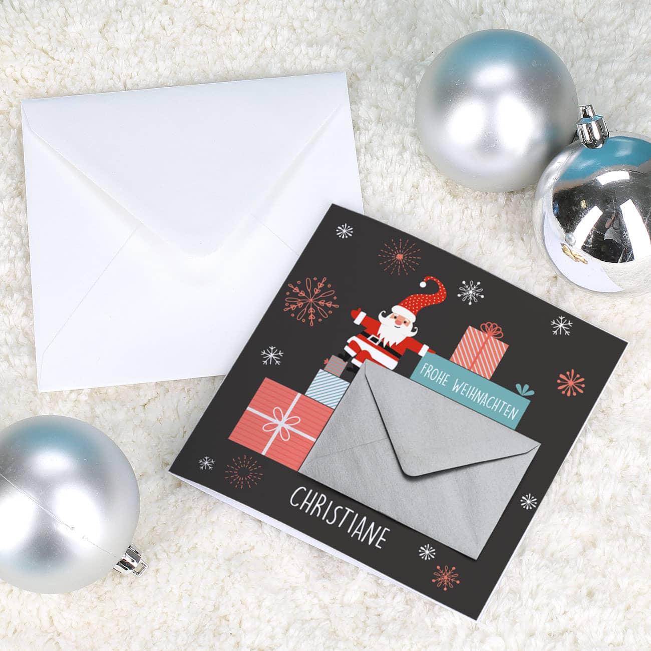 Weihnachtskarte für Geldgeschenke mit Namensaufdruck