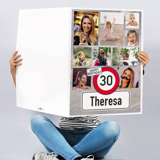 XXL Klappkarte zum Geburtstag mit 9 Wunschfotos