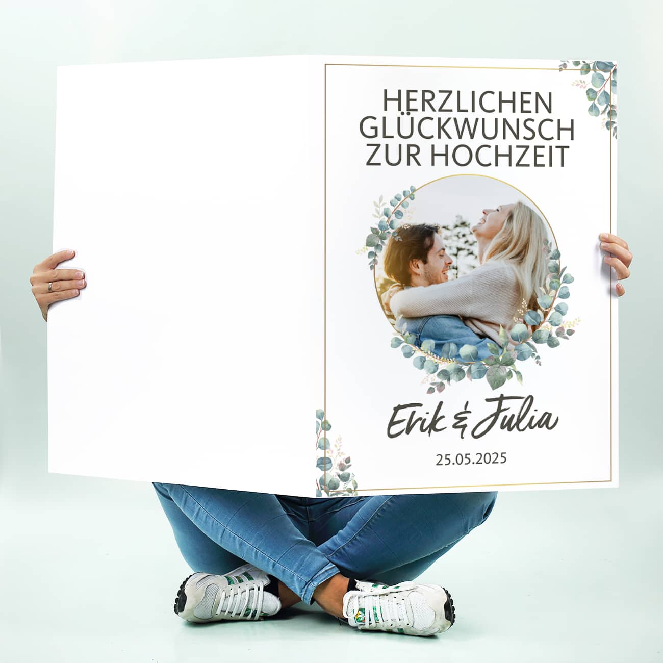 XXL Foto-Karte zur Hochzeit mit Namen & Datum
