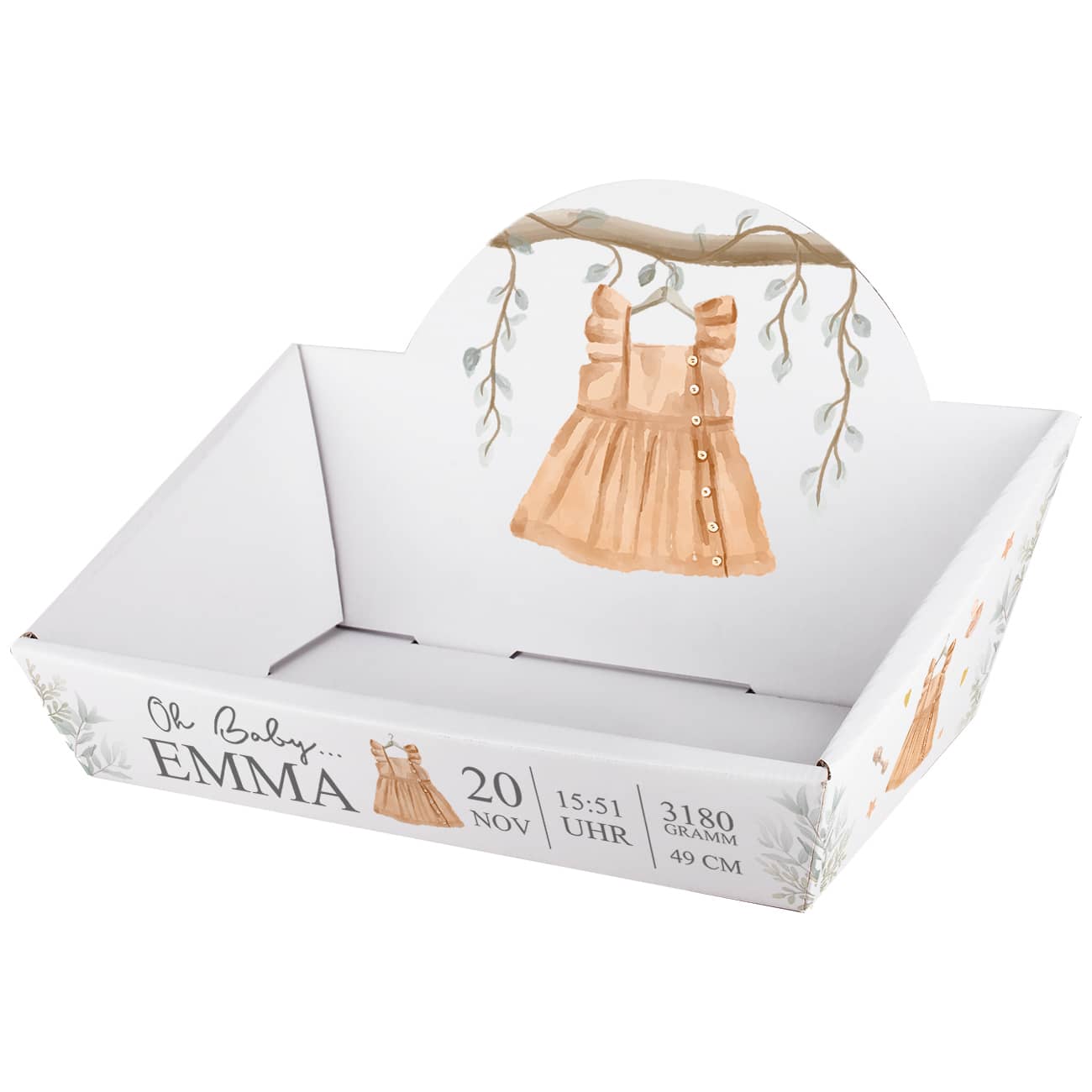 Bedruckter Geschenkkorb aus Pappe