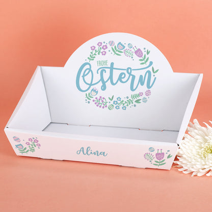 Personalisierter Osternest-Geschenkkorb mit Namen | Frohe Ostern Motiv